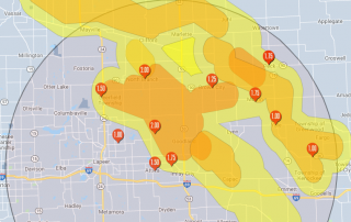 Imlay City Michigan Storm Wind Damage Map