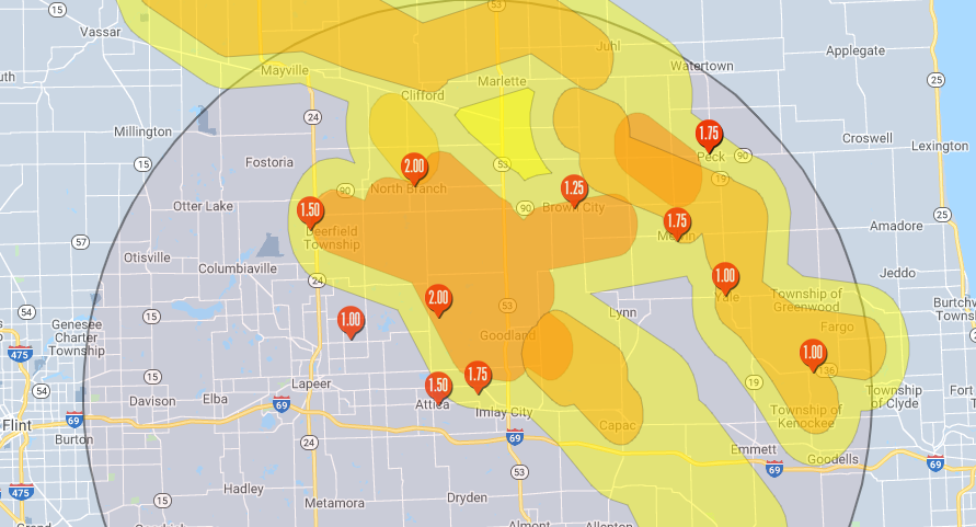 Imlay City Michigan Storm Wind Damage Map Imlay City Michigan Storm Wind Damage Map