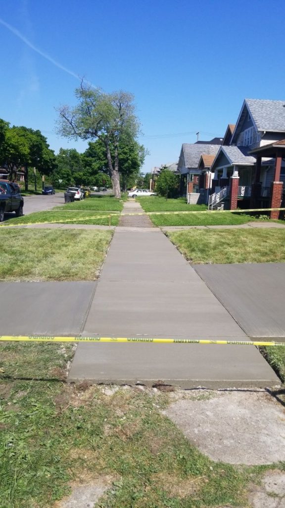 Detroit Michigan Concrete Sidewalk After
