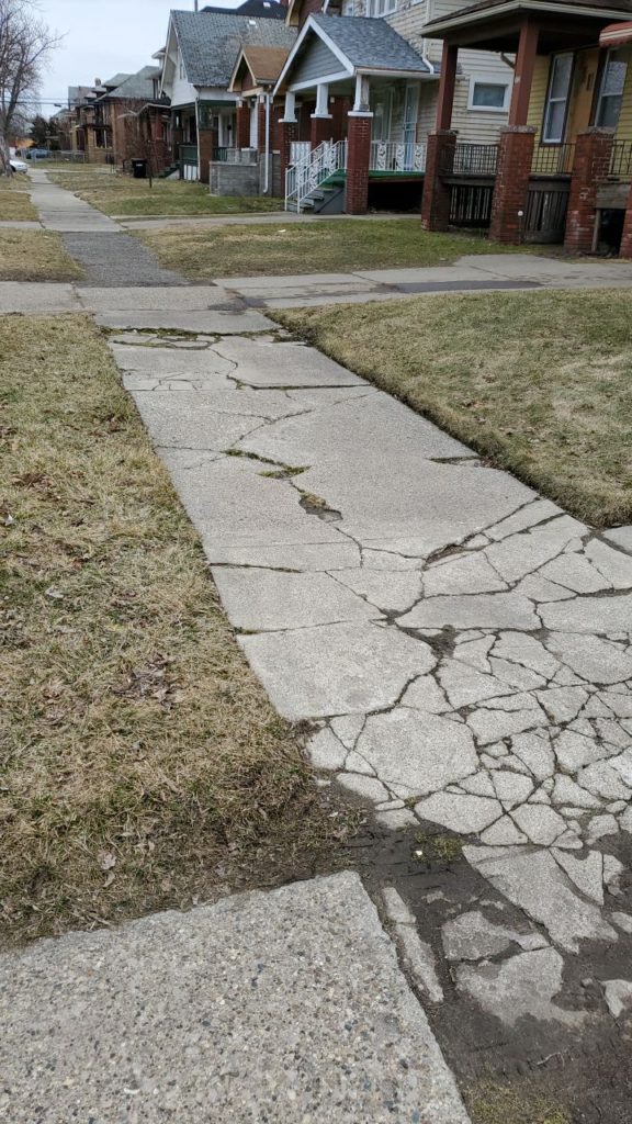 Detroit Michigan Concrete Sidewalk Before